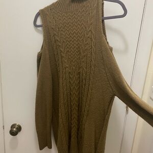 Hayden Olive Cable Knit Turtleneck Sweater